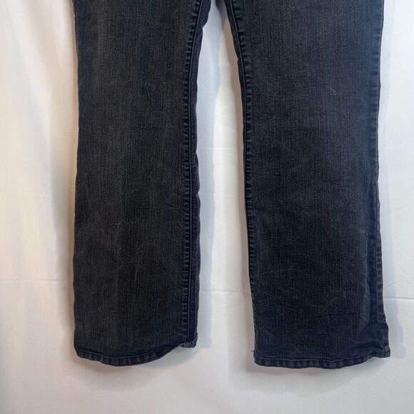 Chicos Platinum Denim Faded Black Ultimate Fit Barely Flare Leg Jeans 1.5 (10) - Picture 5 of 8